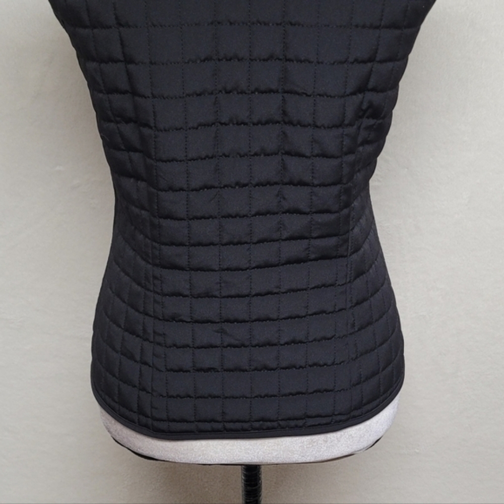 AGB Byer California Retro Y2K Black Faux Fur Collar Full-zip Quilted Vest.Add - Picture 11 of 12